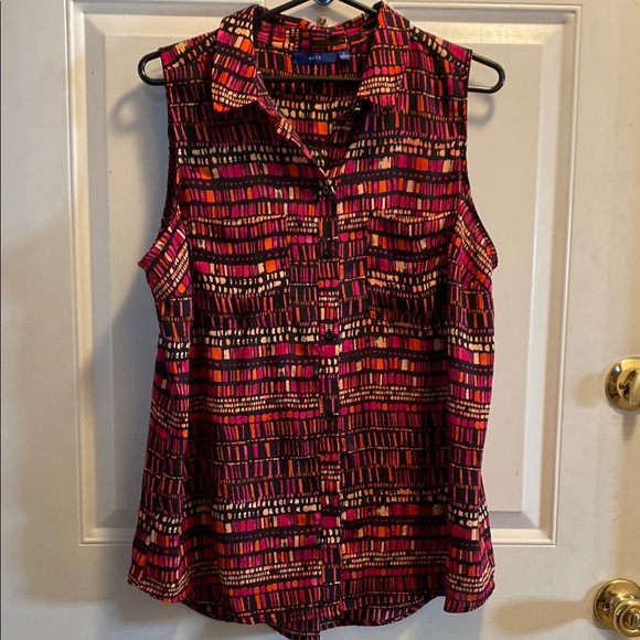 Apt. 9 Tops - Sleeveless Multicolor Button-Up Top